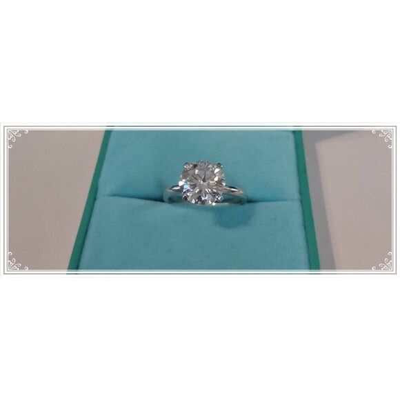 2 Ct. CERTIFIED Genuine Moissanite Diamond Round Solitaire Engagement Ring Sz 8 - Picture 1 of 5